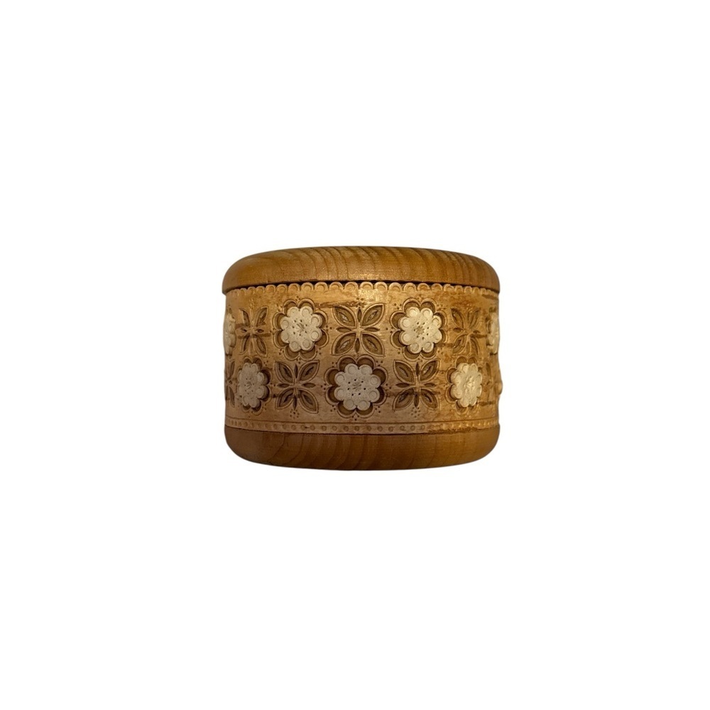 Vintage Russian Birch Bark Trinket Box